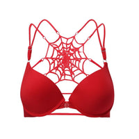 Buckled Front And Shaped Back Spider Web Bra Halter Lace Pure Sexy