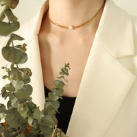 Instagram-style Water Pearl Necklace Titanium Steel