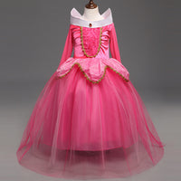 Girls' Fashion Simple Solid Color Princess Dress