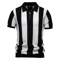 Lapel Short-sleeved Woolen Polo Shirt For Men