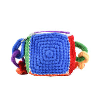 Contrast Color Wool Knitted Bag Hand-woven