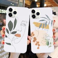Compatible with Apple , Simple Line Face Phone Protective Cover Light
