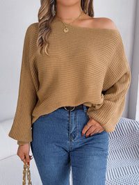 Casual Loose Solid Color Batwing Sleeve Pullover Sweater