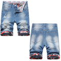 Thin Straight Ripped Mid-waist Shorts