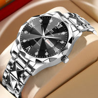 Double Calendar Tungsten Steel Waterproof Quartz Watch