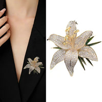 Elegant And Refined Full-diamond Lily Broochcollar Pin
