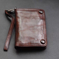 Pleated Youth Wallet Boys Short Leather Wallet