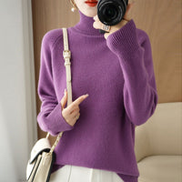 Women's Fashion High Collar Knitted Sweater