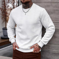 Loose-fitting Mens Casual Top With A Crew Neck And Jacquard Weave