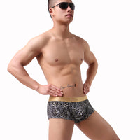 Men's Smooth Gilded Leopard Print Boxers