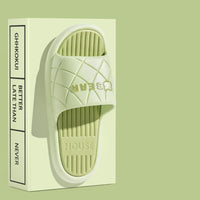 Bear House Shoes New Anti-slip Striped Lozenge Texture Design Slippers For Women Summer Indoor Floor Bathroom Shoes