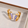925 Silver Needle Blue And White Porcelain Middle Ancient Ear Ring