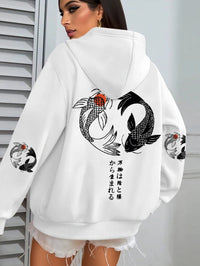 Harajuku Illustration-Print Womens Japanese Mallow Sweatshirt