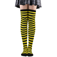 Striped Socks Hold-ups Women Over The Knee Halloween