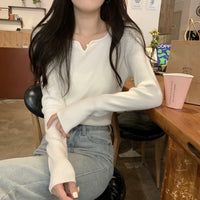 Slim Fit Square Collar Niche Female Knitting Sweater
