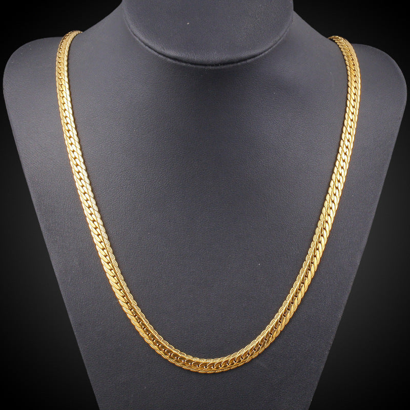 Clavicle Chain 18K Gold-plated Necklace Men And Women