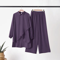 Women's Fashionable Loose Casual Solid-Color Set