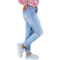 Women's Skinny Ripped Jeans Hand-worn