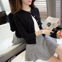Sweater Coat Women's Knitted Cardigan Round Neck Long Sleeve Top