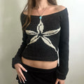 Knitting Jacquard Round Neck Sweater Inner Wear Blouse