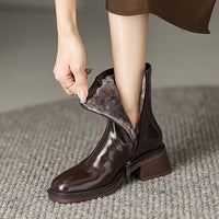 Women's Brown Vintage Distressed Leather Boots