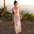 French-style Sexy Lace-Patchwork Printed Bodycon Dress For Women