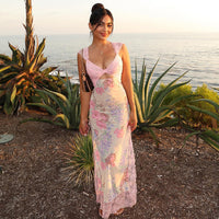 French-style Sexy Lace-Patchwork Printed Bodycon Dress For Women