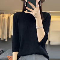 New Worsted Wool Front Line Ready-made Garments Round Neck