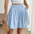 Women's Solid-Colored Casual Suit Wide-Leg Shorts