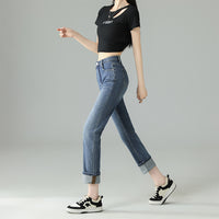 Slimming Tall And Small High Waist Drainpipe Pants