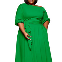 Plus-size Waist-cinching Elegant Sexy Dress