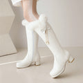 Womens Tall Fleece-lined Cotton Over-the-knee Boots