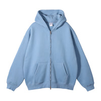 Men's Fleece-lined Thickened Double-headed Zipper Hooded Sweater