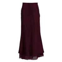 Satin Stitching Mesh Double-layer Sheath Skirt