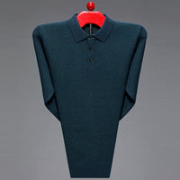 European And American Thickened Solid Color Polo Collar Knitwear Sweater