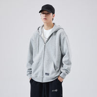 Autumn And Winter Fleece Zipper Sweater Hooded Loose Men's Sports Casual Cardigan Coat