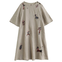 Simple Round-Neck Loose Dress For Women