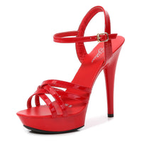 One Word Belt Sandals Women's Summer Fashion 13CM All-match Sexy High Heels
