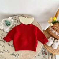 Autumn And Winter Sweater 0-3 Years Baby Girl Christmas Tree Jacquard Pullover Sweater Coat