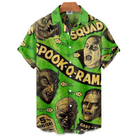 Men's Short-sleeved Shirt Four-sided Stretch 3D Digital
