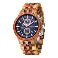 Mens Fashionable Multi-Functional All-Wood Quartz Sports Watch