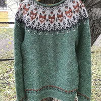 Women's Round Neck Multicolor Loose Fashion Pullover Sweater