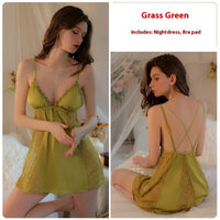 Sexy Pure Desire Sleepwear Lace Solid Color Strap Skirt