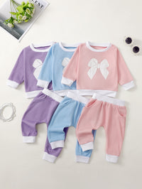 Girls' Printed Waffle Sweater Suit