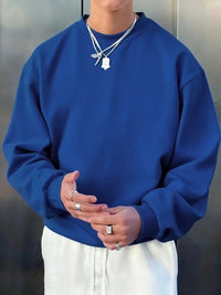 Mens Long-sleeve Wool Pullover Casual Sweatshirt