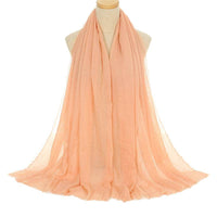 Pleated Viscose Yarn Monochrome Scarf Natural Wrinkled Cotton And Linen Burrs