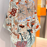 Jungle Animal Silk-like Fur Women's Shawl Warm Scarf