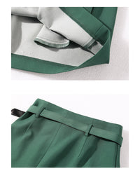 Fashion Versatile Casual Pants Green High Waist Women's Pants