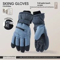 Womens Fleece-Lined Cold-Weather Five-Finger Cycling Gloves