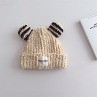 Ear Style Children's Stripes Knitted Hat Warm